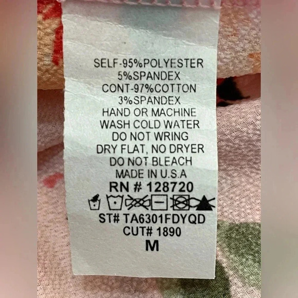 Francesca’s Blue Rain strapless‎ pink floral backless top, Medium New - Picture 9 of 9